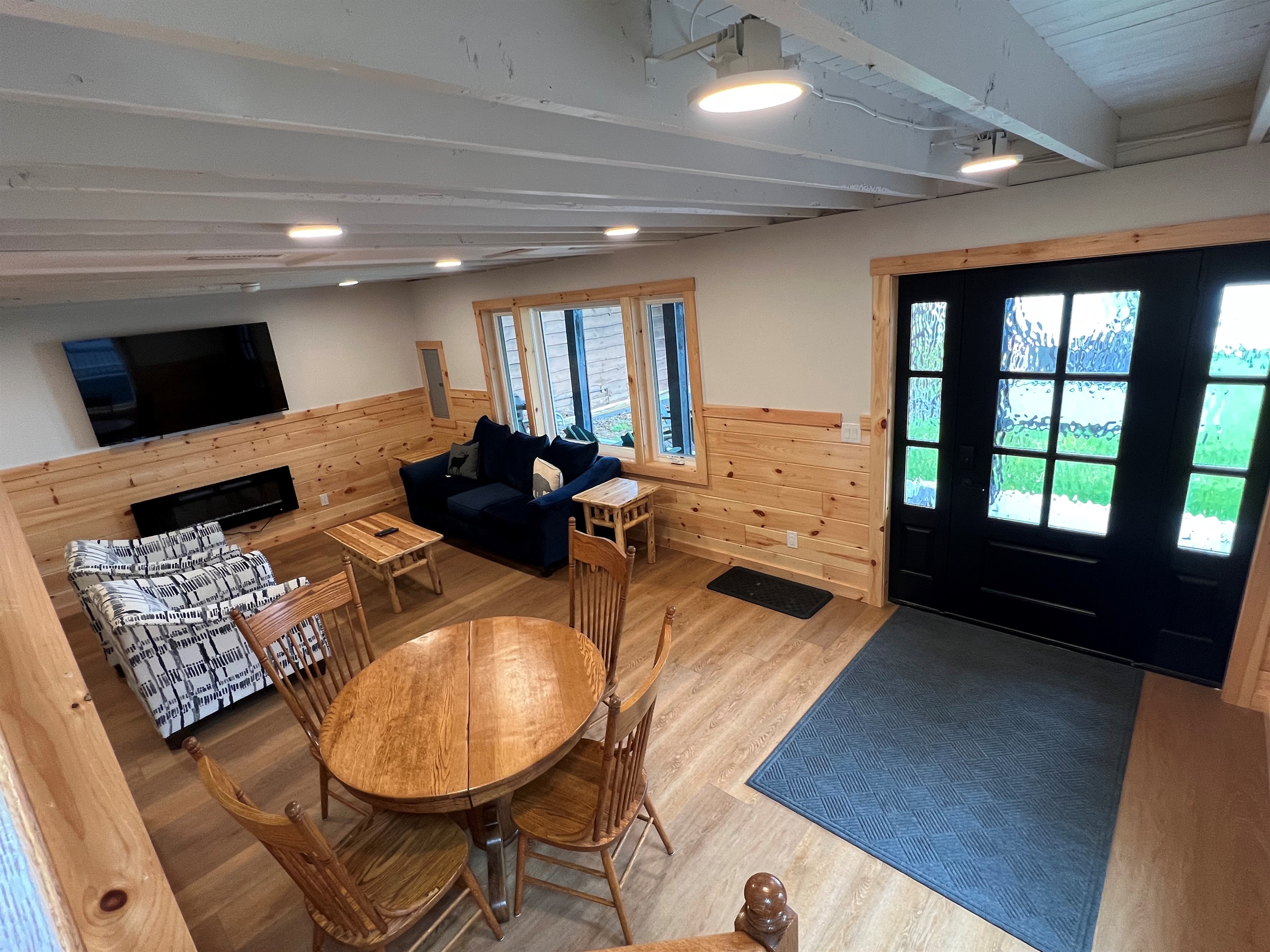 Living & dining areas & gas fireplace