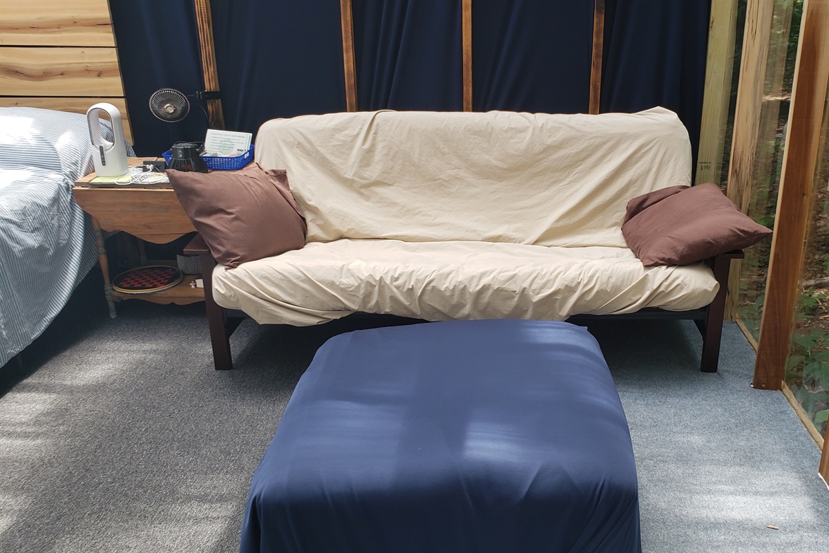 Futon couch w/Ottoman foot stool