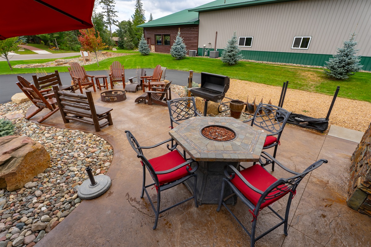 Propane table and fire pit out the front door