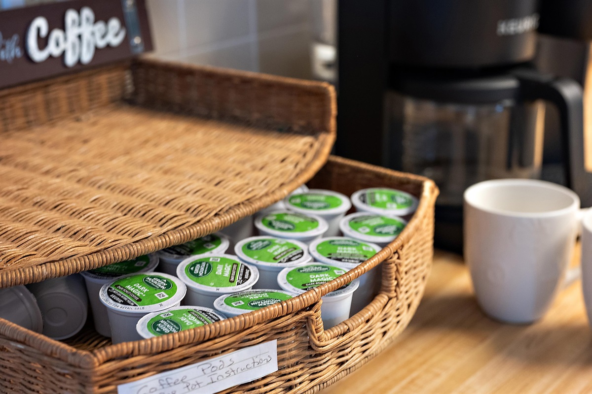 K-cups provided for your enjoyment