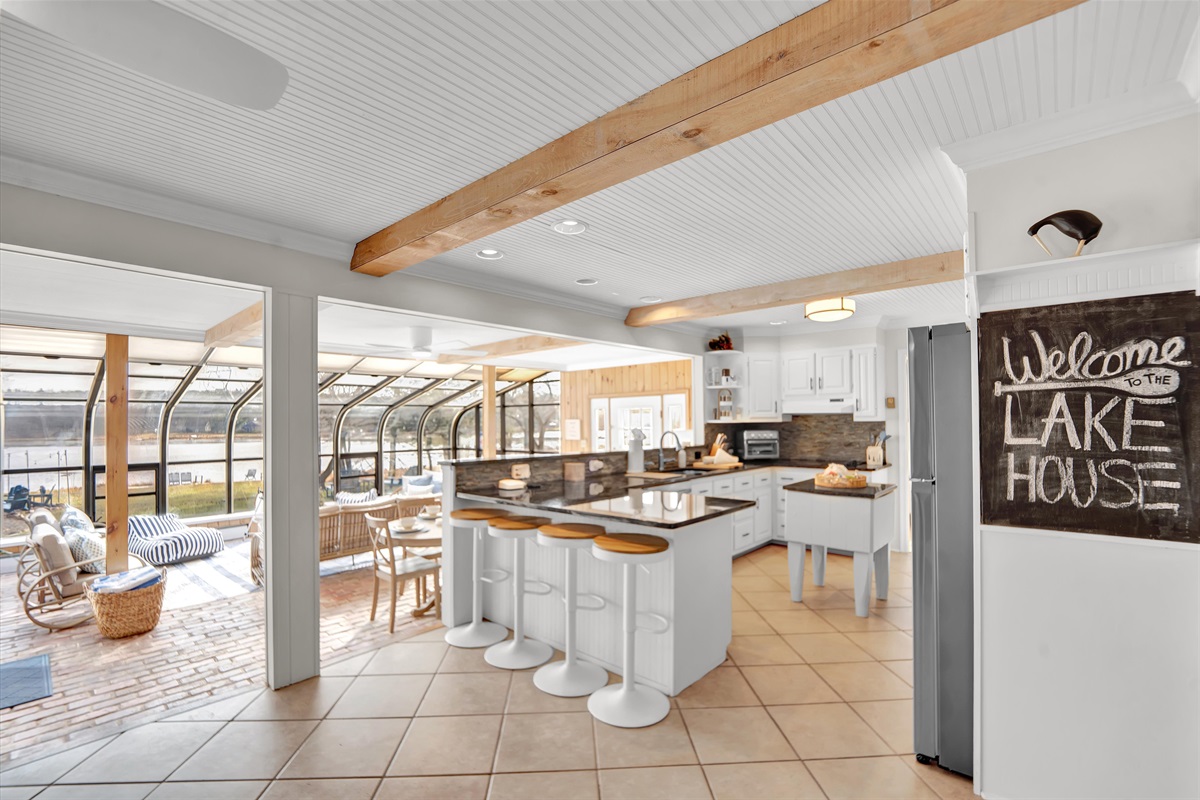 Welcome to our Lake House.  Airy, bright, vacation vibes.