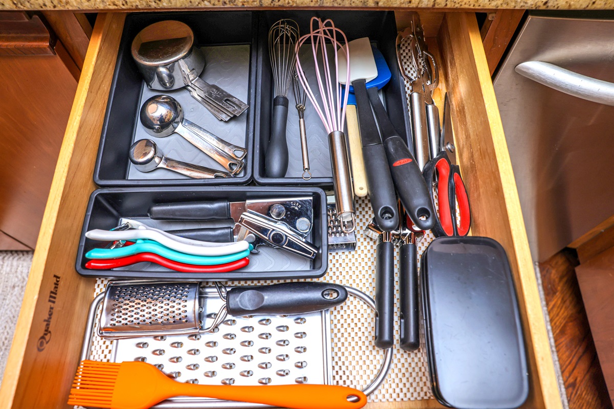 One utensil drawer of three in kitchen for almost every meal preparation need you could have!