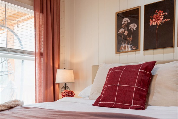 Rest deeply in a quiet cabin, wrapped in shiplap charm and morning stillness.