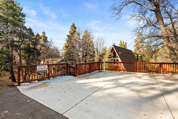 Easy flat parking for 2 cars at street level, no steep driveway
