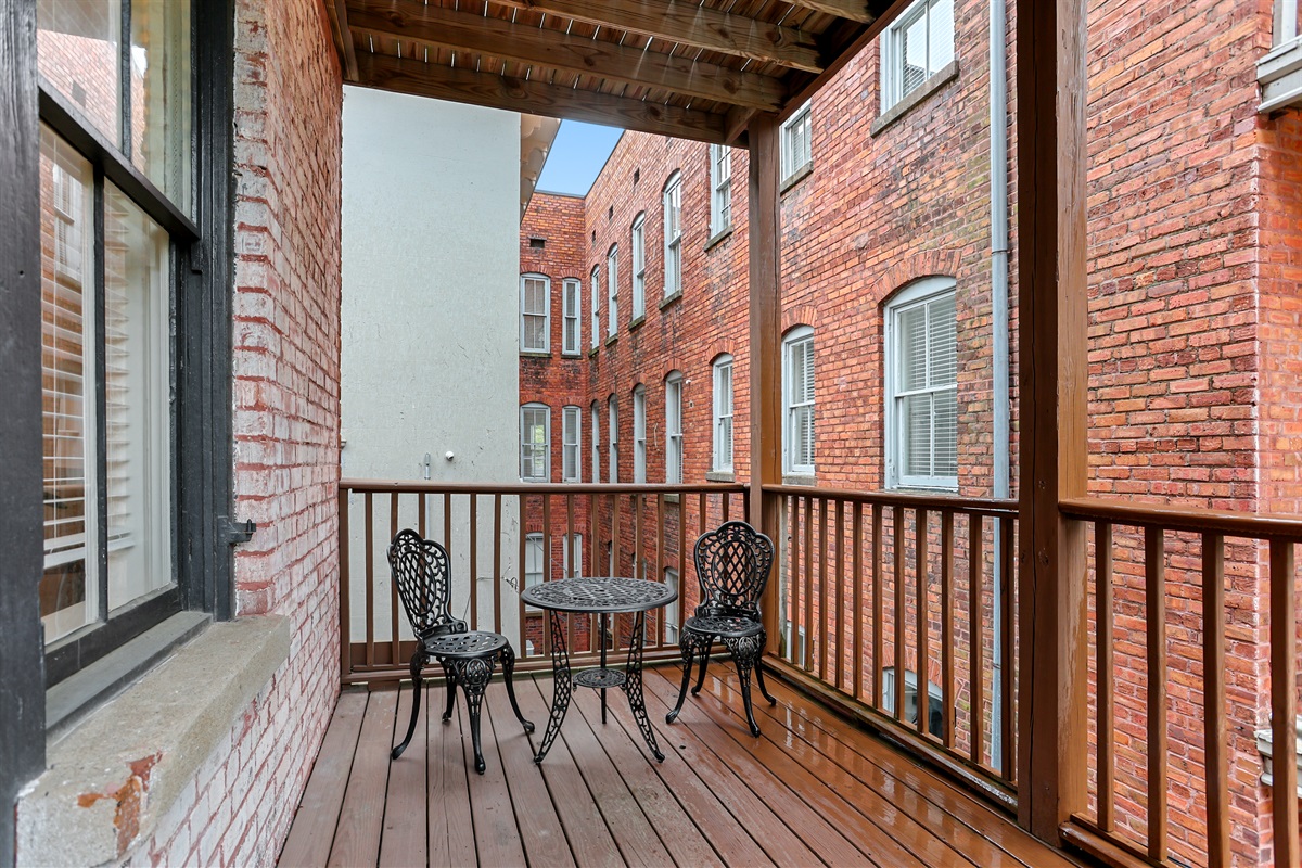 Step outside to a peaceful patio retreat perfect for morning coffee or evening chats.
