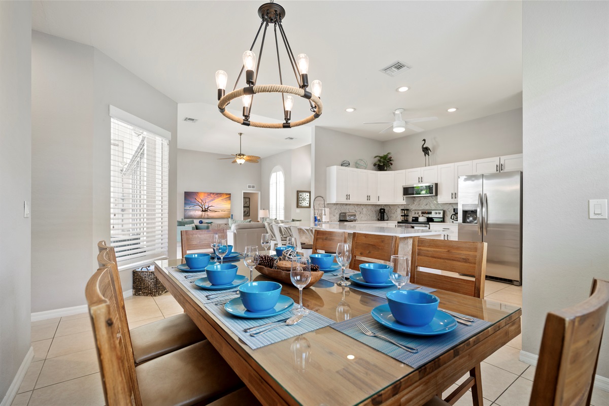 Elegant dining just steps from the heart of the home