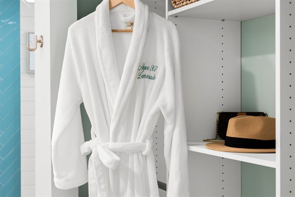 Aqua 207 Lemonade robe is provided for use during your stay