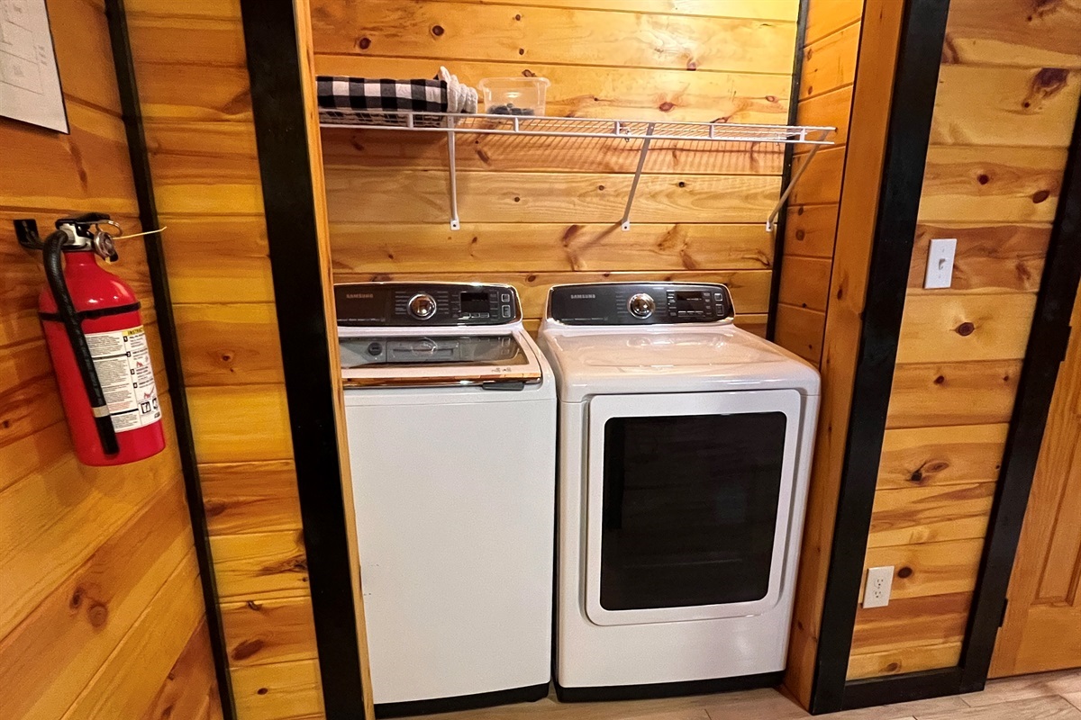Large capacity washer and dryer for your use.