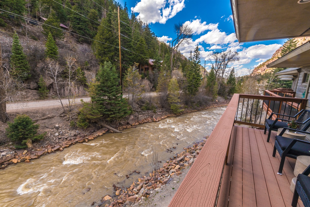 Master bedroom overlooking Uncompahgre River