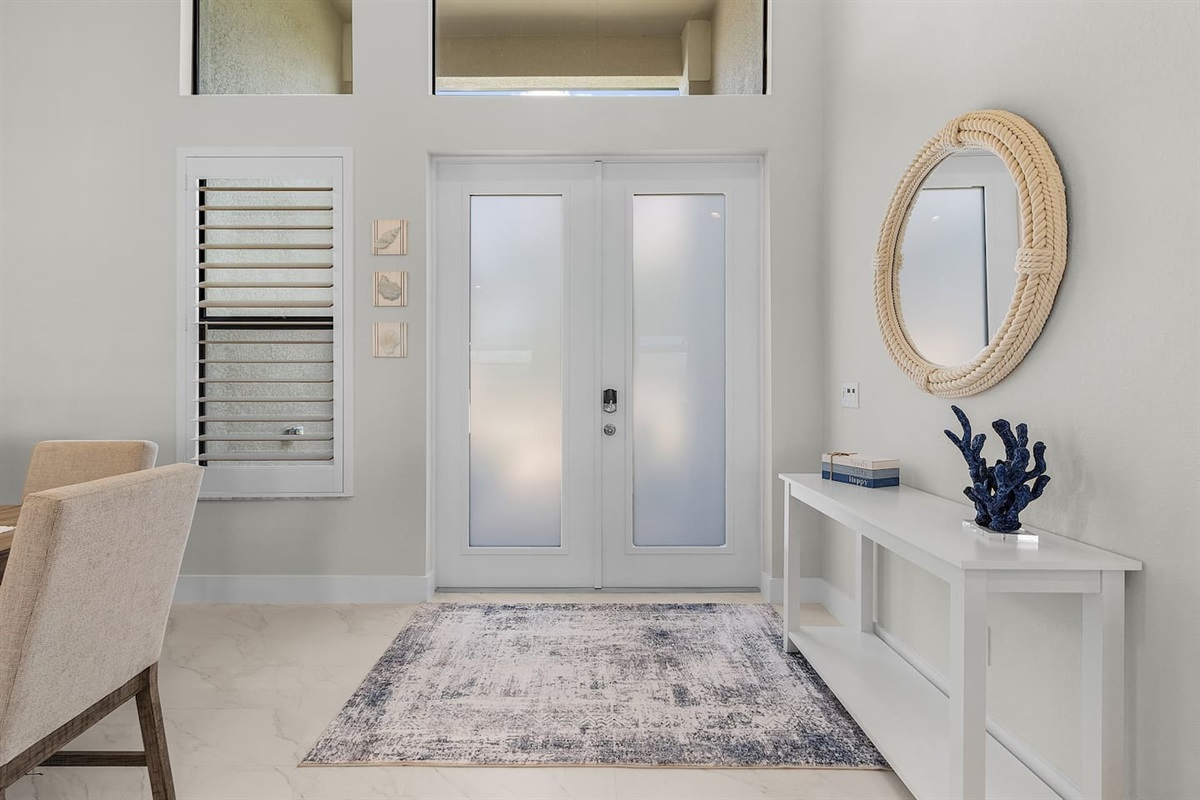 Double the doors, double the elegance! Step into your coastal retreat!