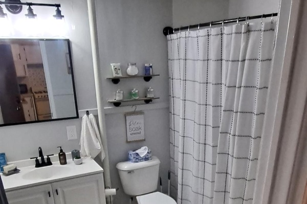 Indulge in comfort—our luxurious bathroom is crafted for ultimate relaxation.