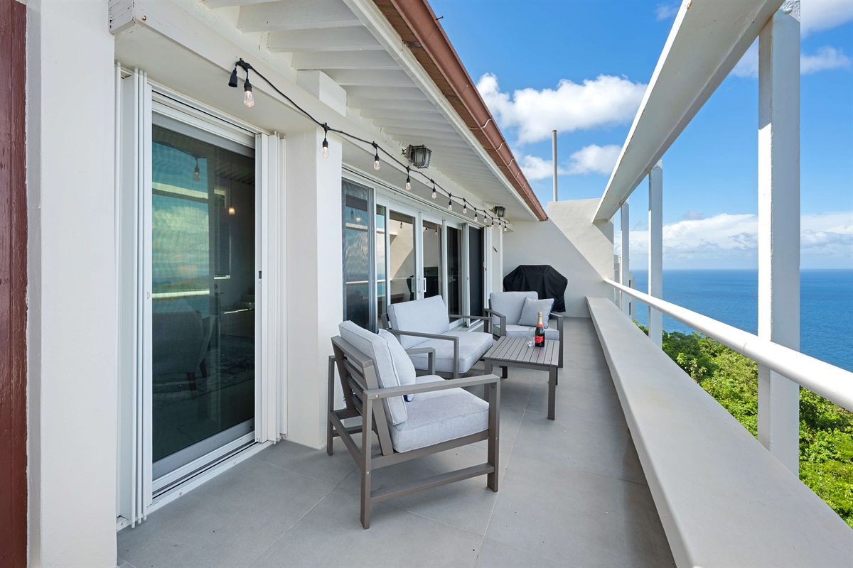 Outdoor seating to start and finish your day!