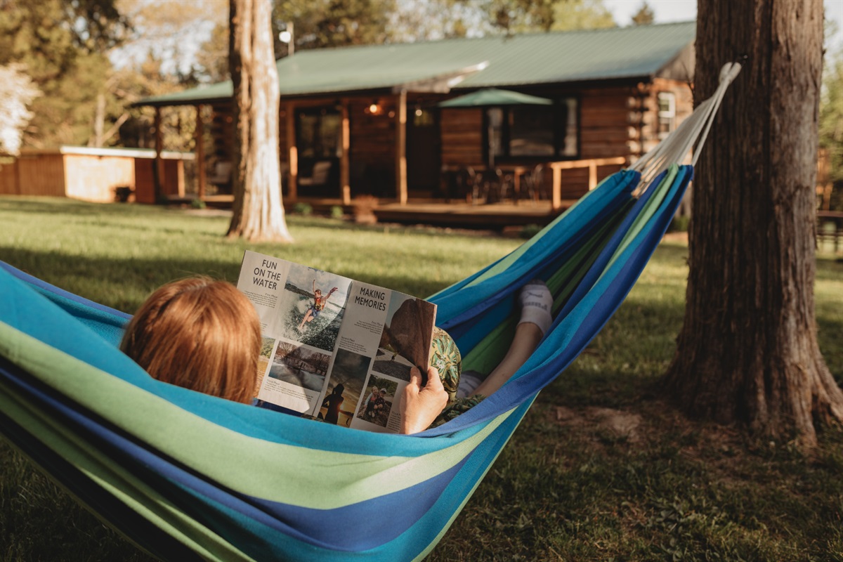 Relax and sway after a long day of hiking at the nearby State Parks in the hammock nestled between towering cedar trees&mdash;your perfect spot for a peaceful escape.