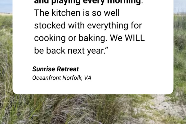 Here is a review from a recent group that stayed at our home