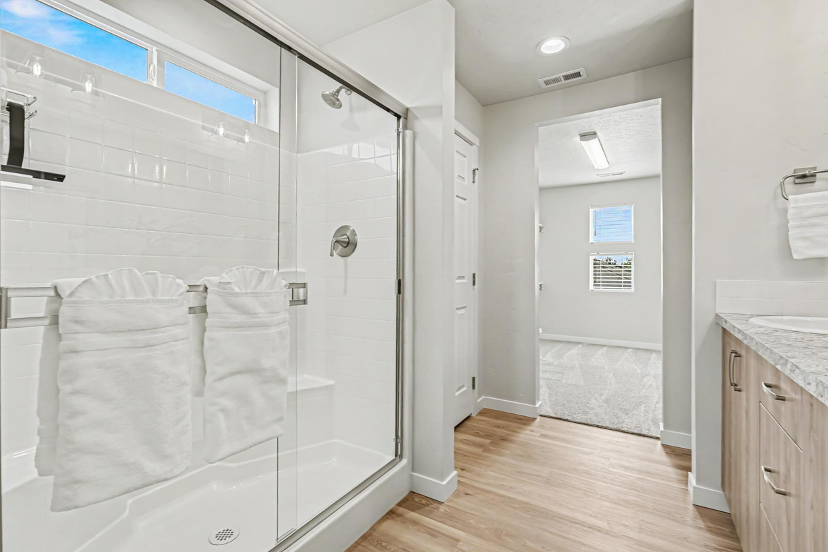 Enjoy the spacious walk-in shower, offering plenty of room to relax and refresh.