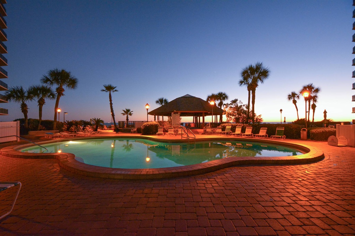 Heated Pool at Night