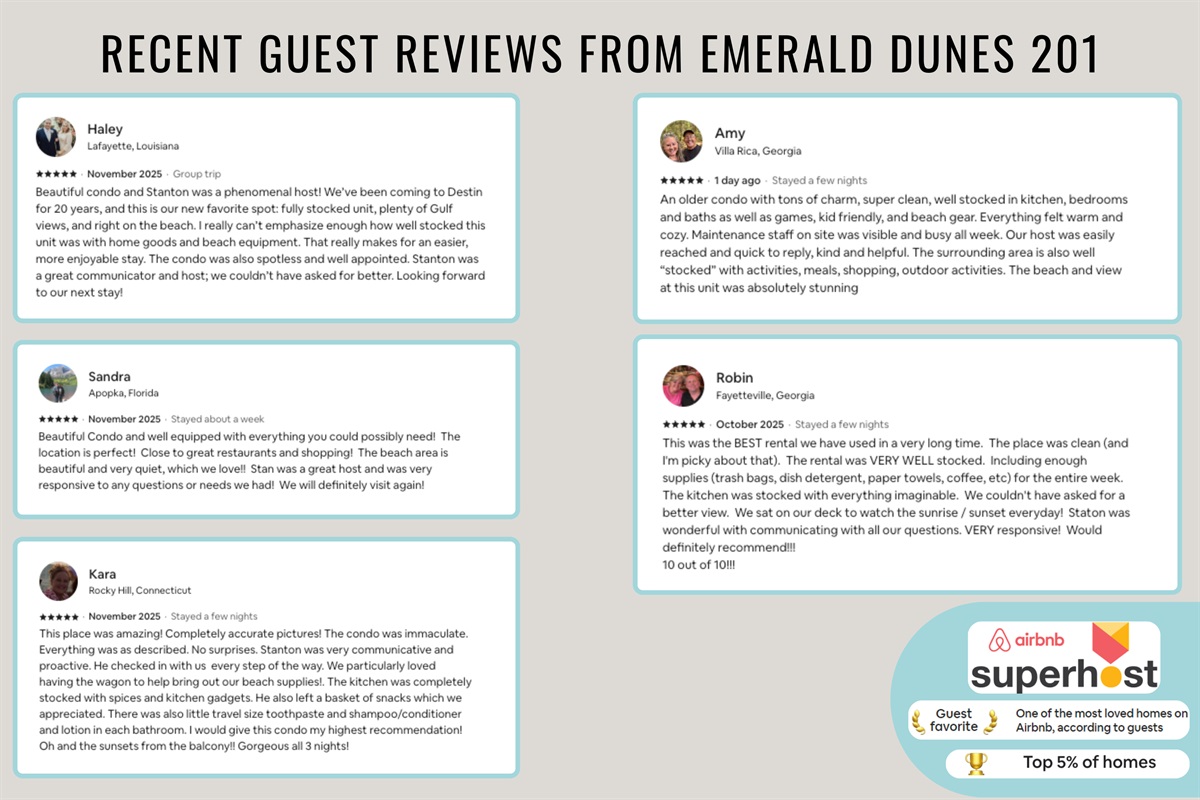 Recent reviews from happy guests show that you are in good hands!