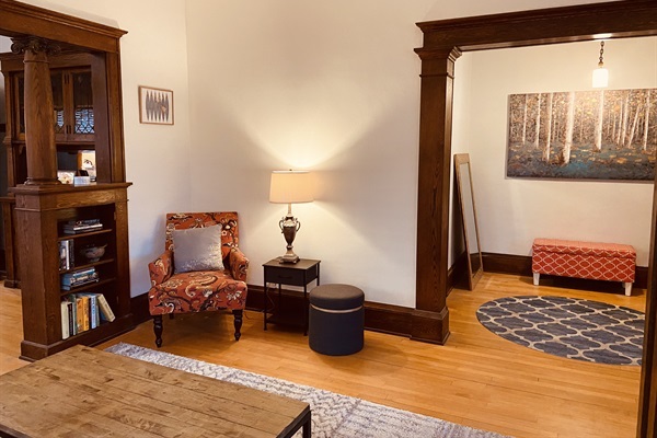 Cozy reading nook in the living room!