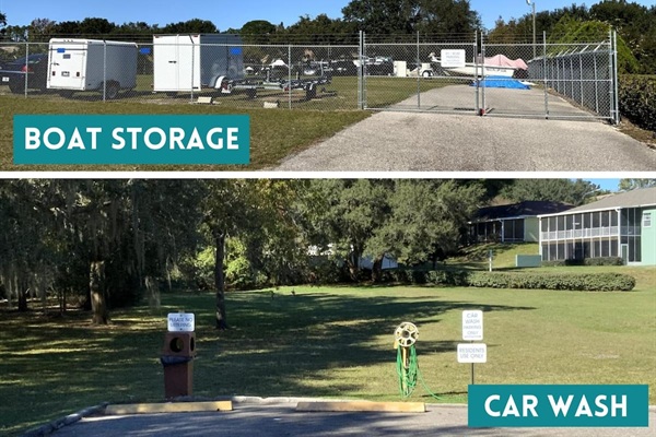 Gated and locked RV/boat storage is available for a refundable deposit + nominal weekly fee. The office will unlock the boat ramp for you as well :) Contact me for details.

Car wash is FREE!
