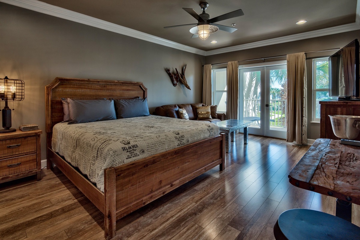 Master king bedroom with a view