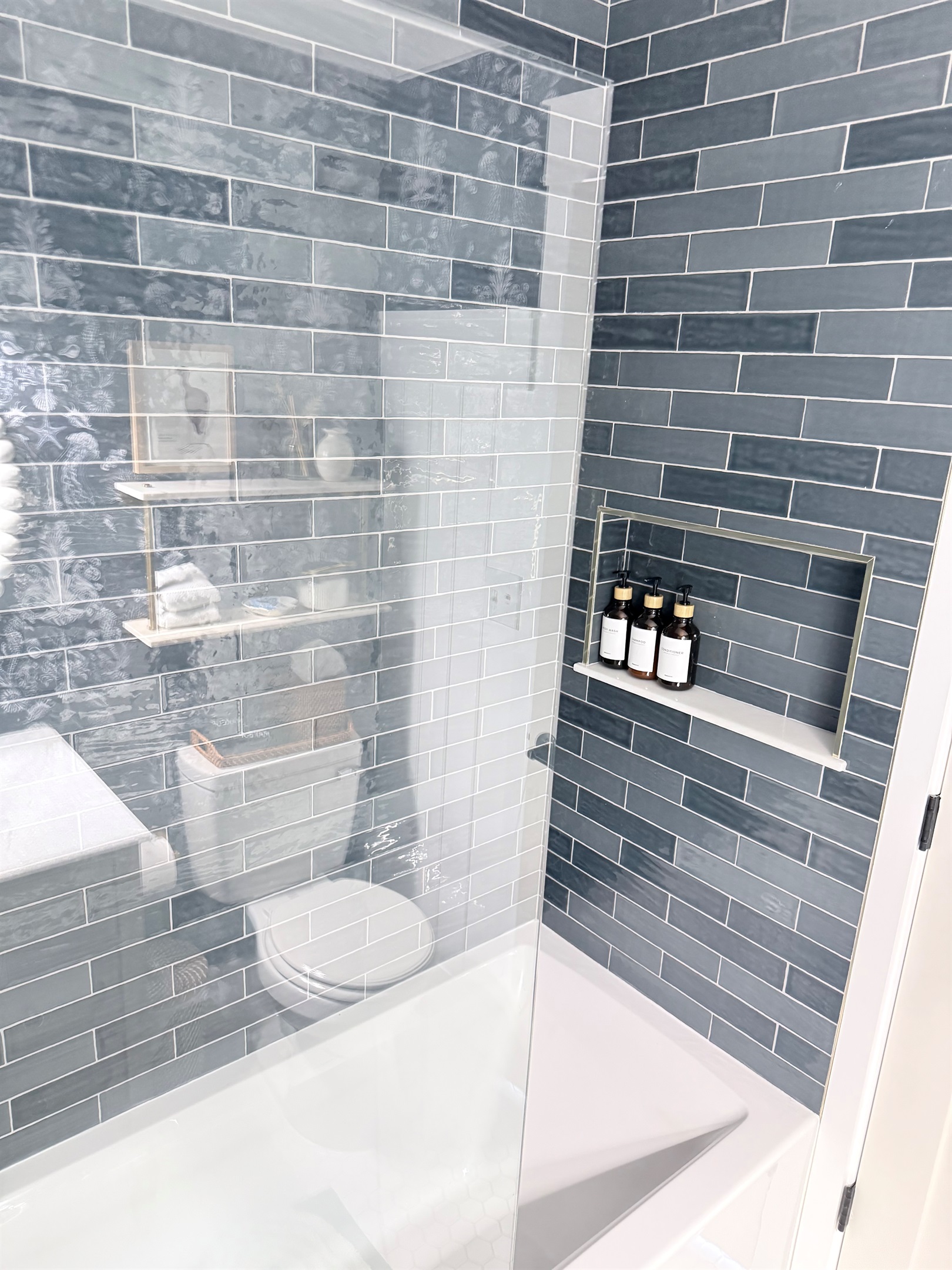Shower and deep bathtub