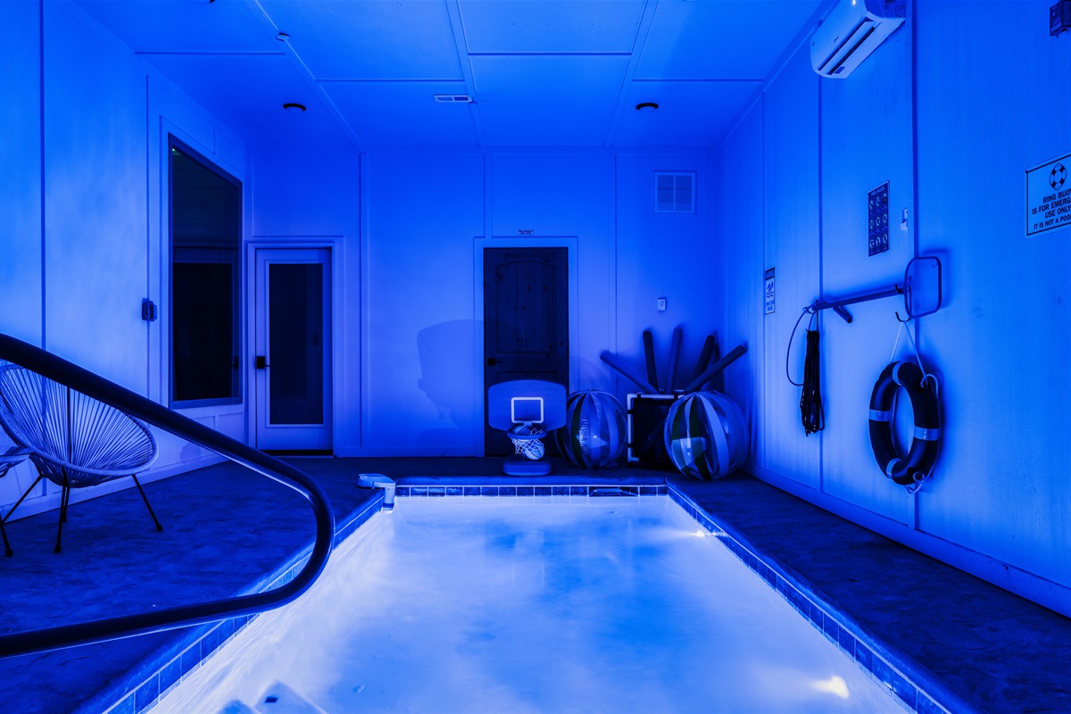 Spacious indoor heated pool, perfect for year-round enjoyment
