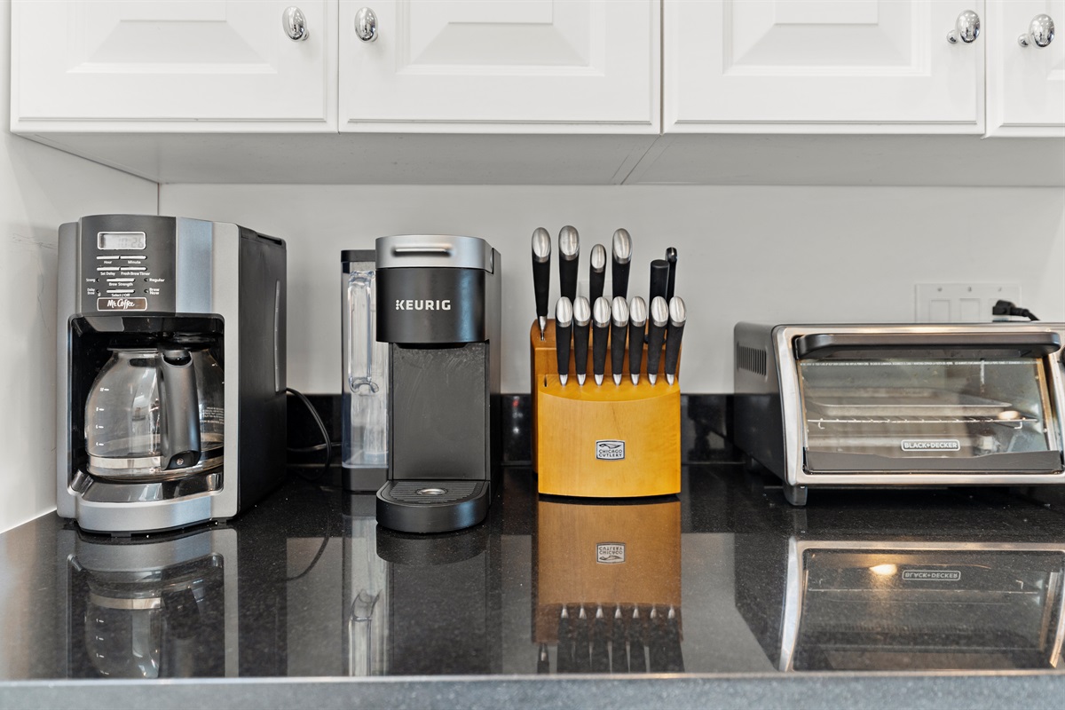 Start your mornings right with a coffee maker and toaster.