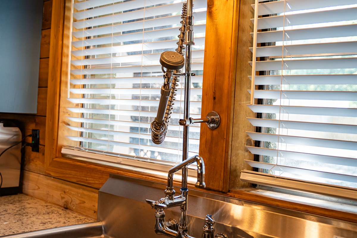 Commercial style kitchen sink