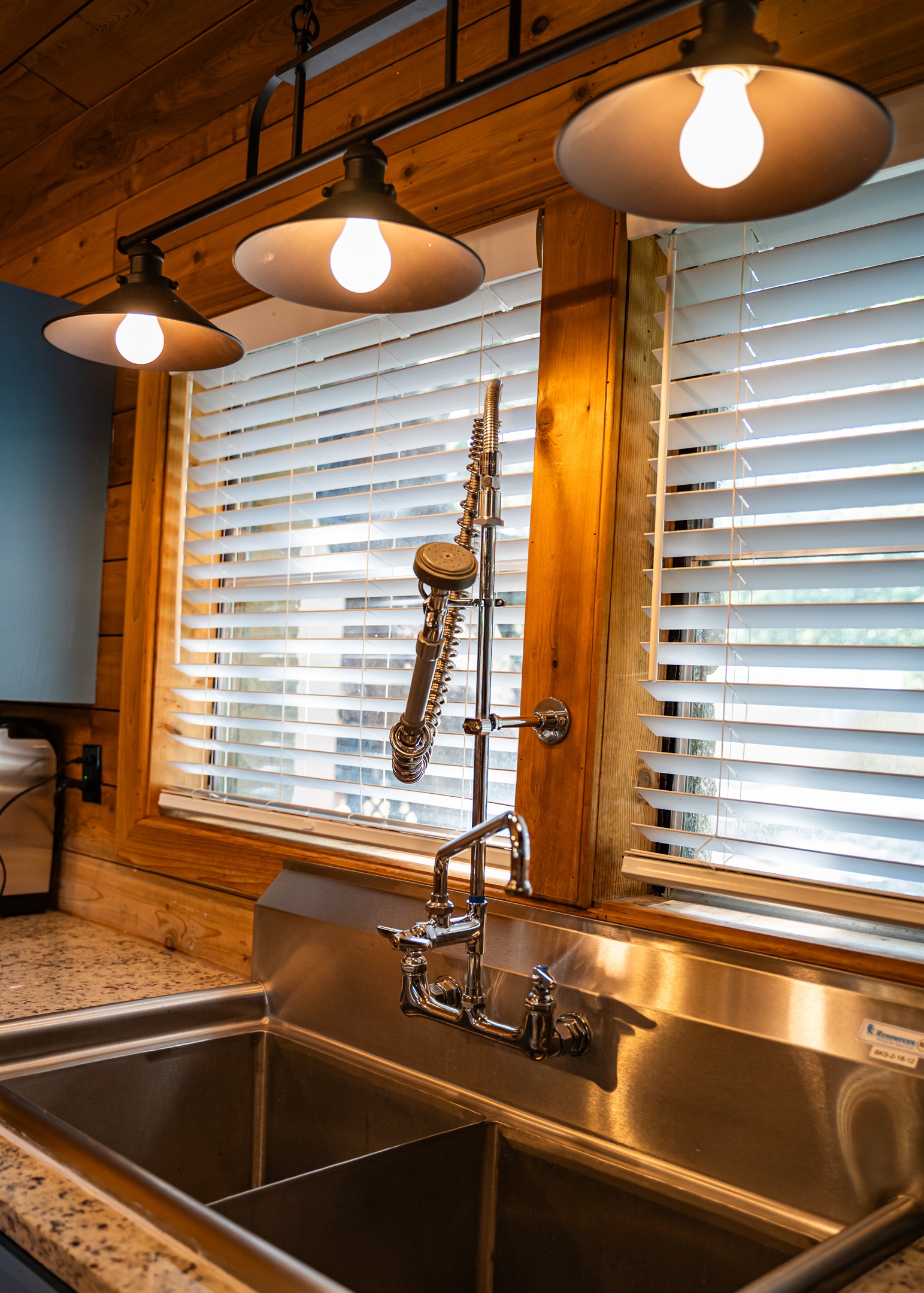 Commercial style kitchen sink