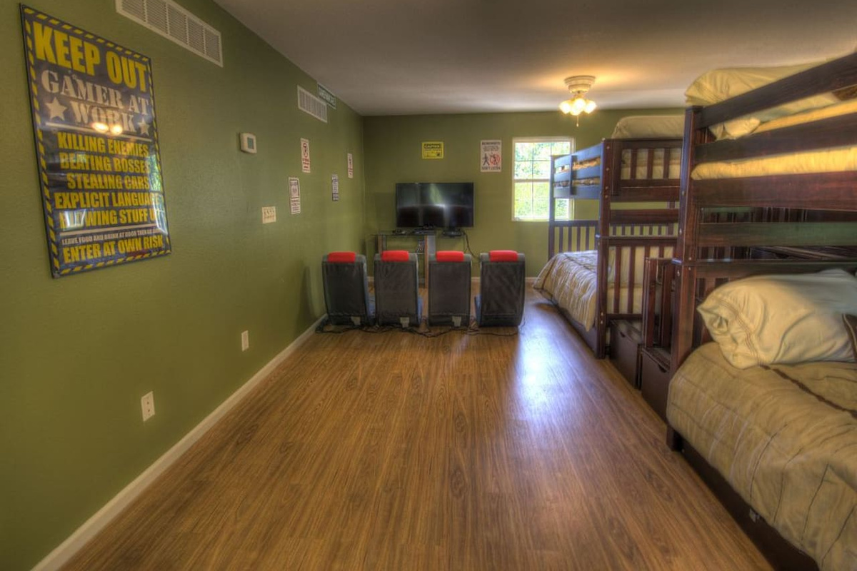 Bunk Room, with Gaming System. Sleeps up to 24. Panoramic Lake Views.