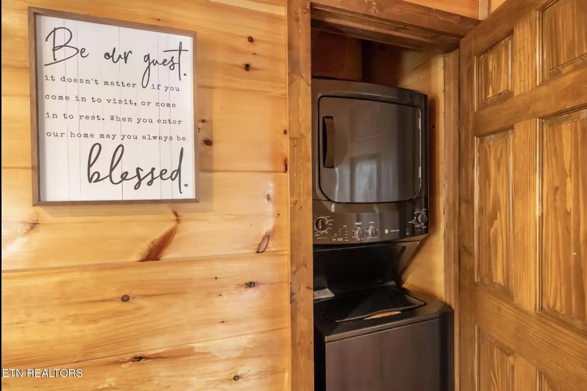 Pack light &mdash; Marigold Cabin includes a private in-unit washer and dryer for your convenience. Whether you're staying for a long weekend or a week-long Smoky Mountains vacation, having laundry on-site makes this Pigeon Forge cabin rental the smart choice 