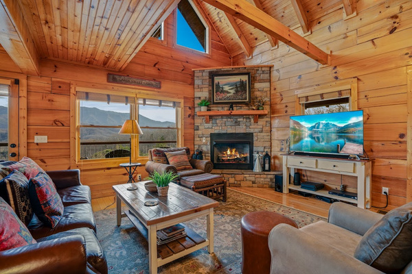Cozy living room with EPIC views