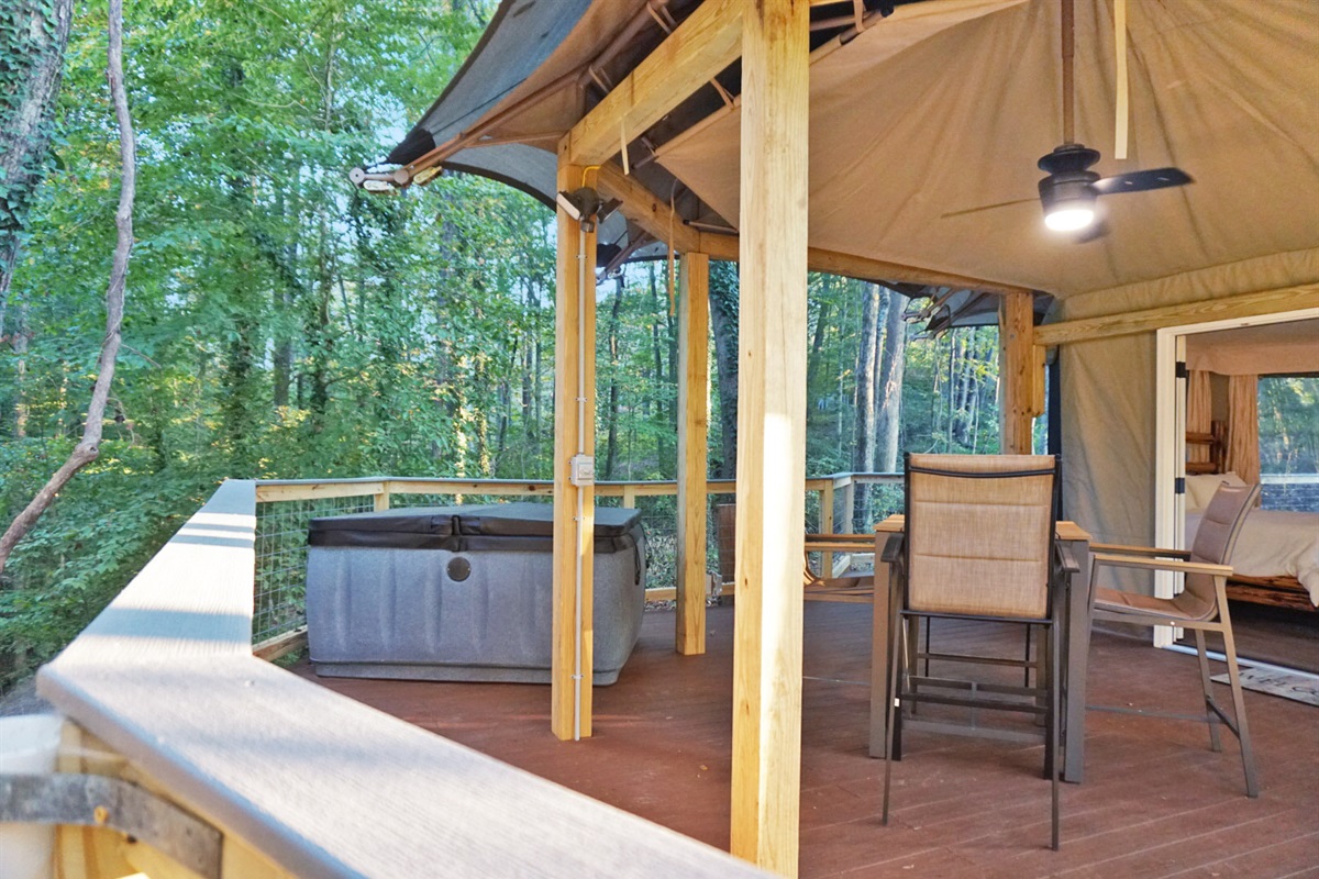 Outdoor Oasis: Unwind on the spacious deck with views of nature and a hot tub for true relaxation!