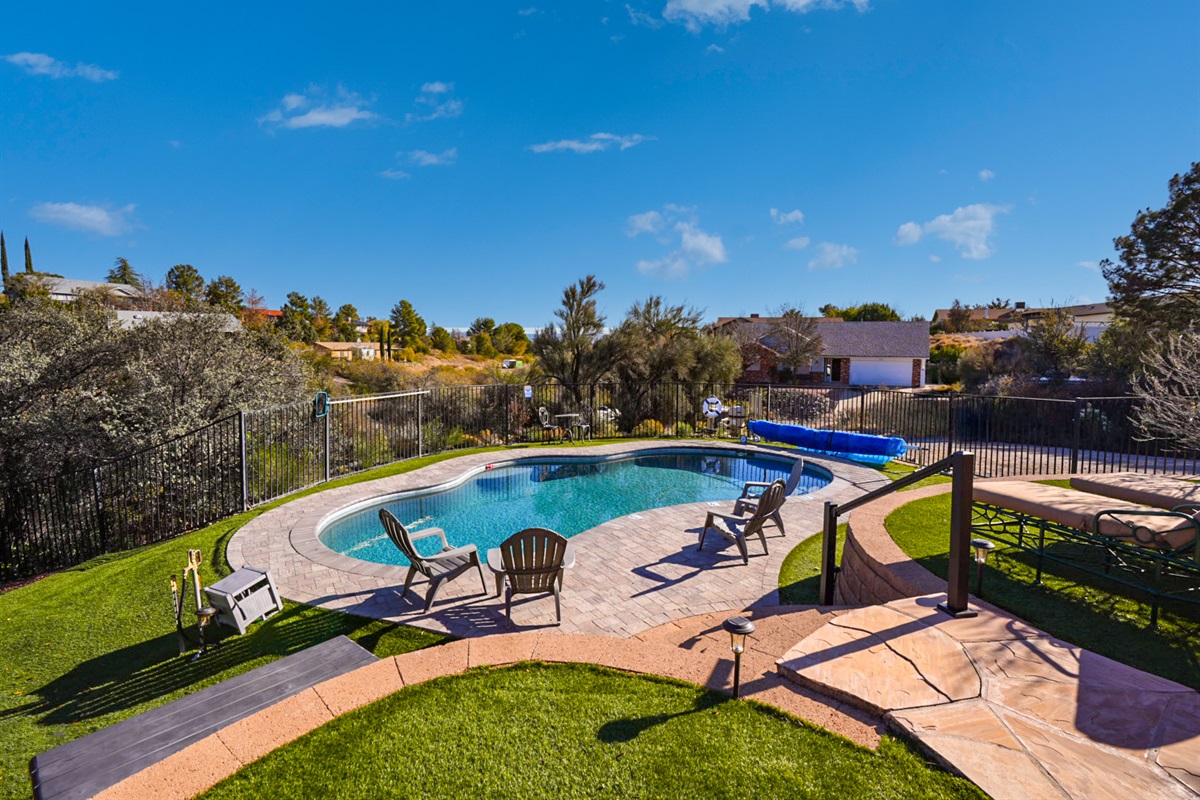 Spacious pool area with plenty of room to relax, swim, and enjoy Arizona’s sunshine.