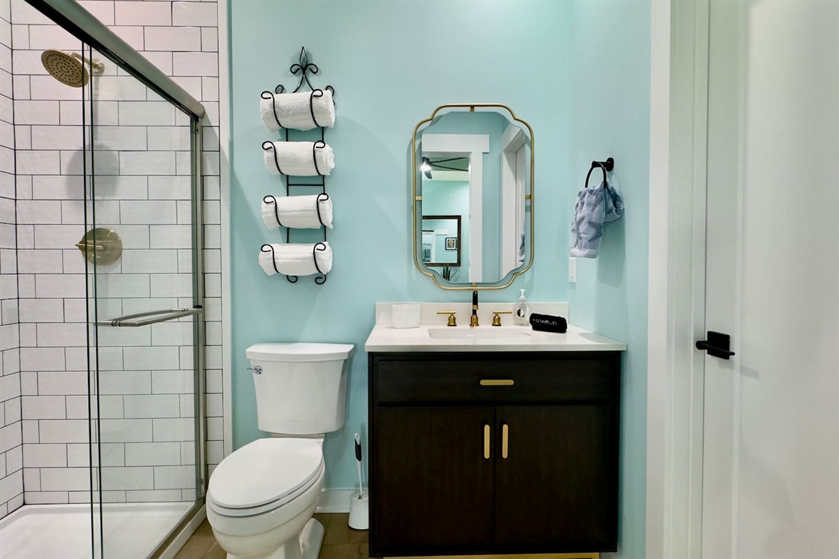 Our bathroom blends style, function, and a fresh feel.