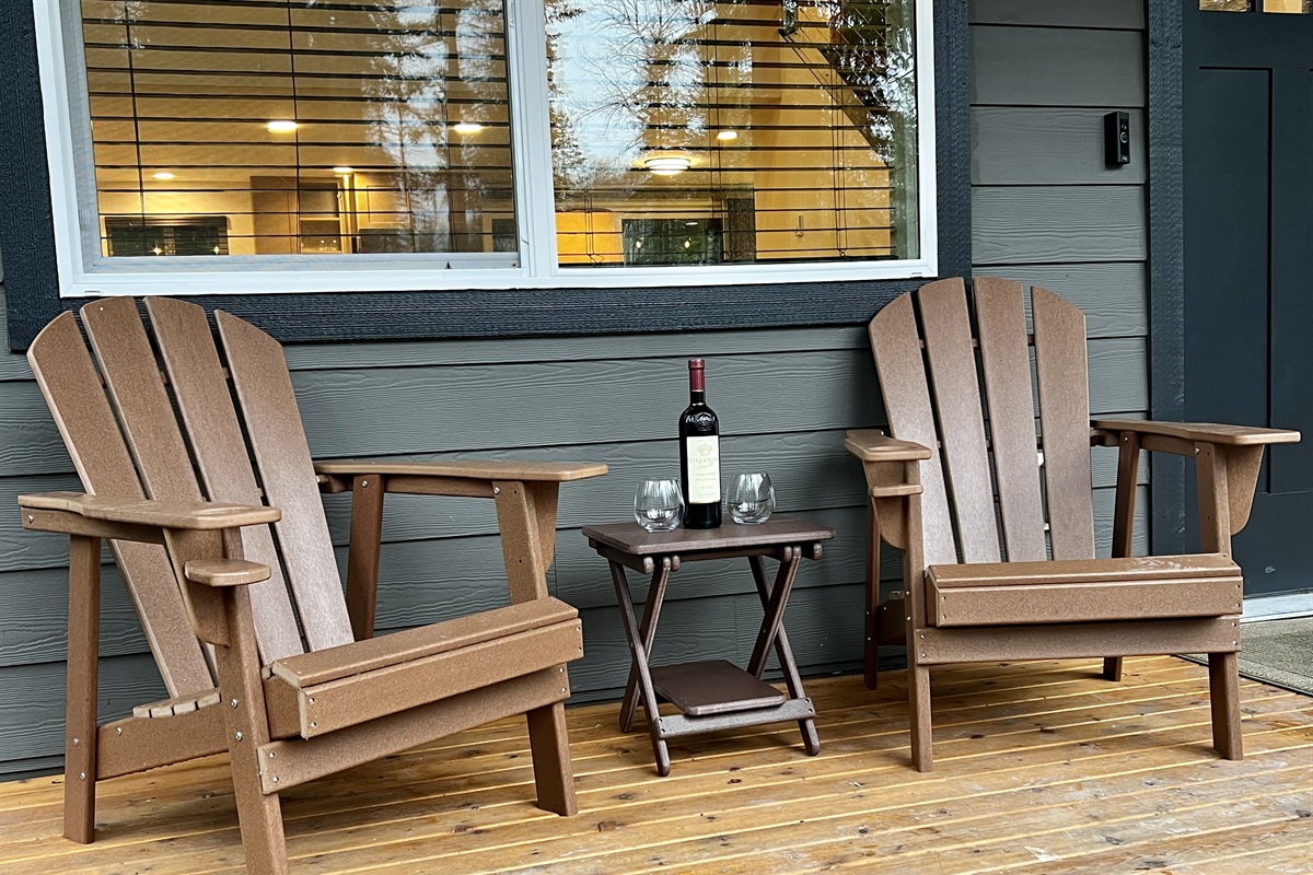 The front porch is the perfect place for morning coffee or an evening glass of wine