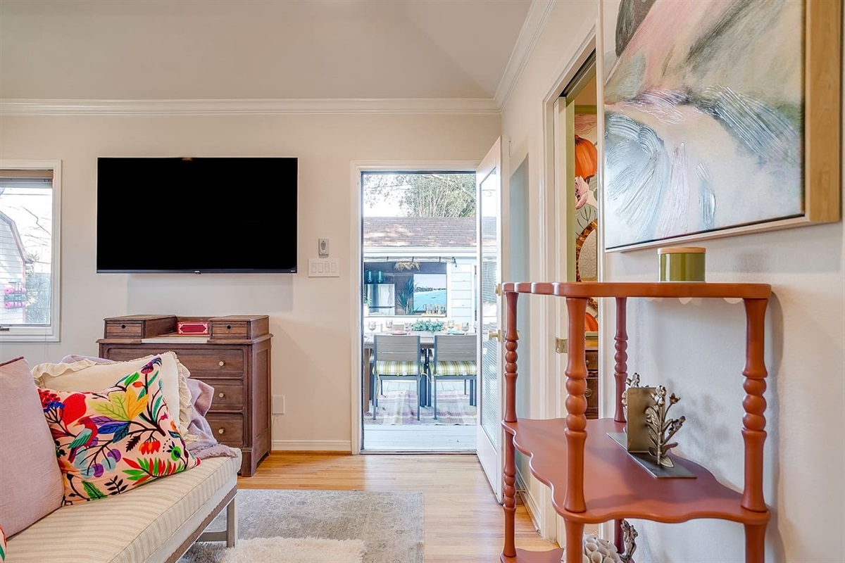 A private door from the primary suite to the deck patio, designed for slow mornings and golden hour evenings.