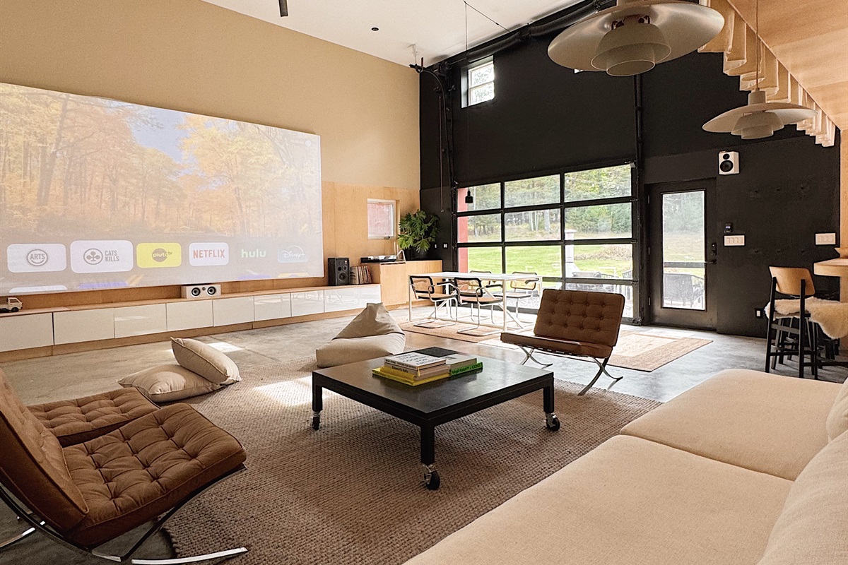 Cozy couch with pulse lights.