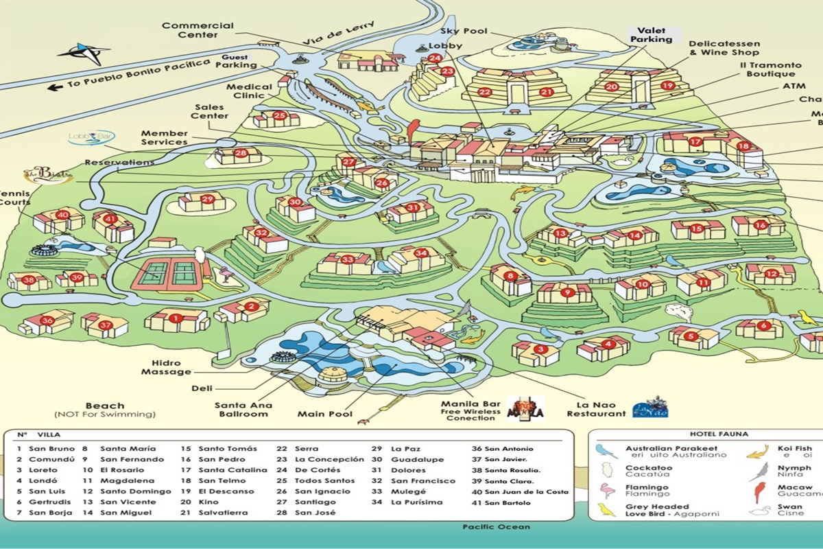 Property Map at Pueblo Bonito Sunset Beach, Vacation Travel Exclusives