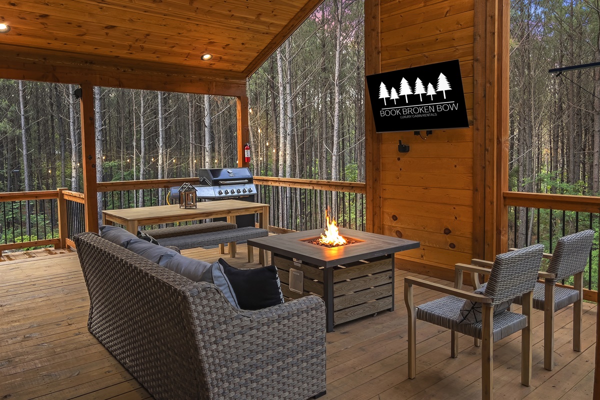 Catch the game or have a movie night outside...