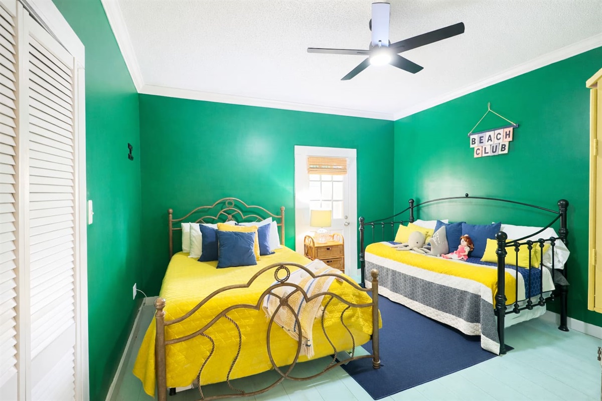 A playful space with beach gear, games, and plenty of space 