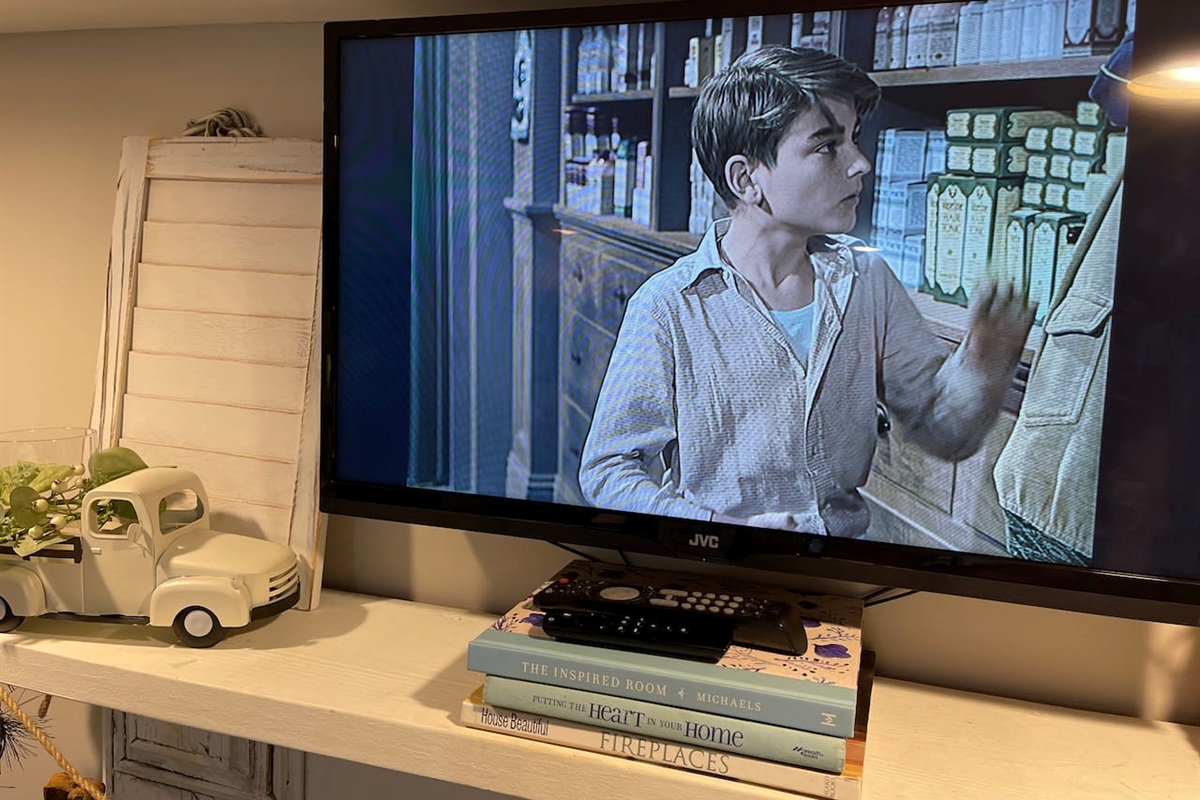 Enjoy a flat screen tv with Amazon fire stick with remote in your cozy main bedroom.  
