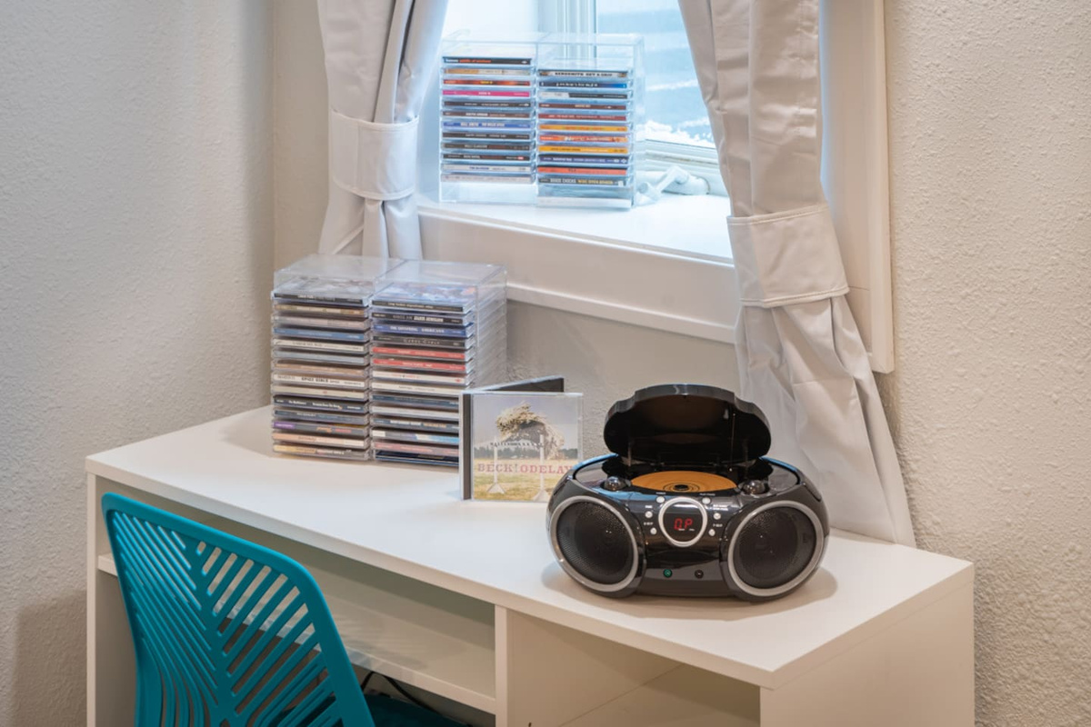 Listen to tunes on the CD player.