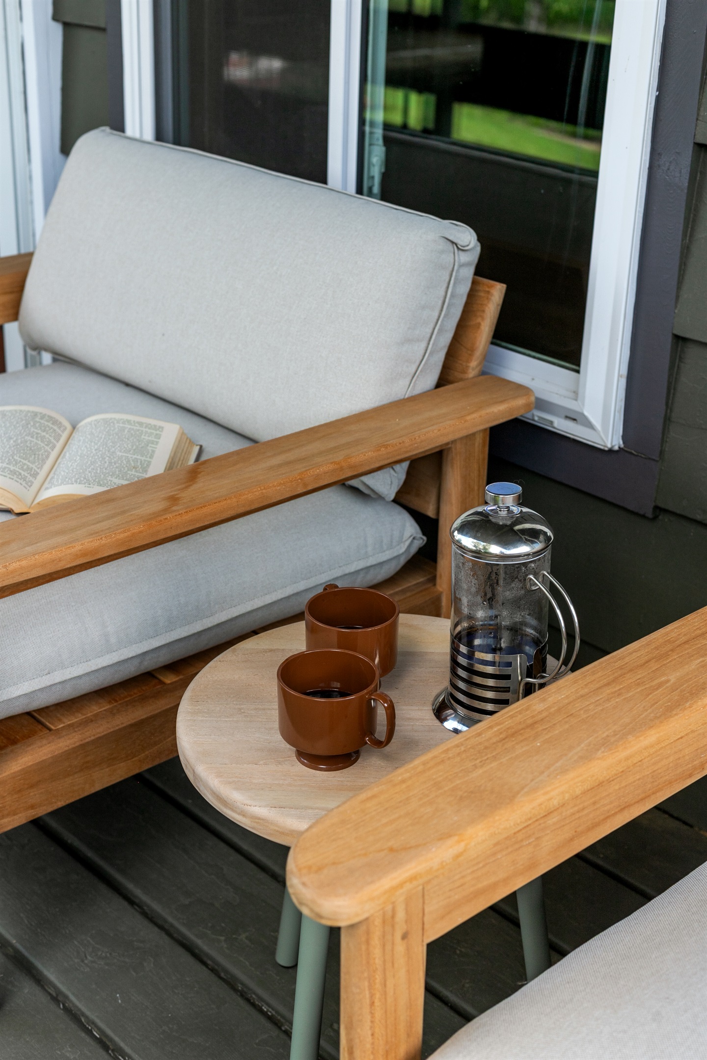 This private balcony seating for two is the perfect spot to start the day, whether with morning coffee, fresh air, or quiet conversation.