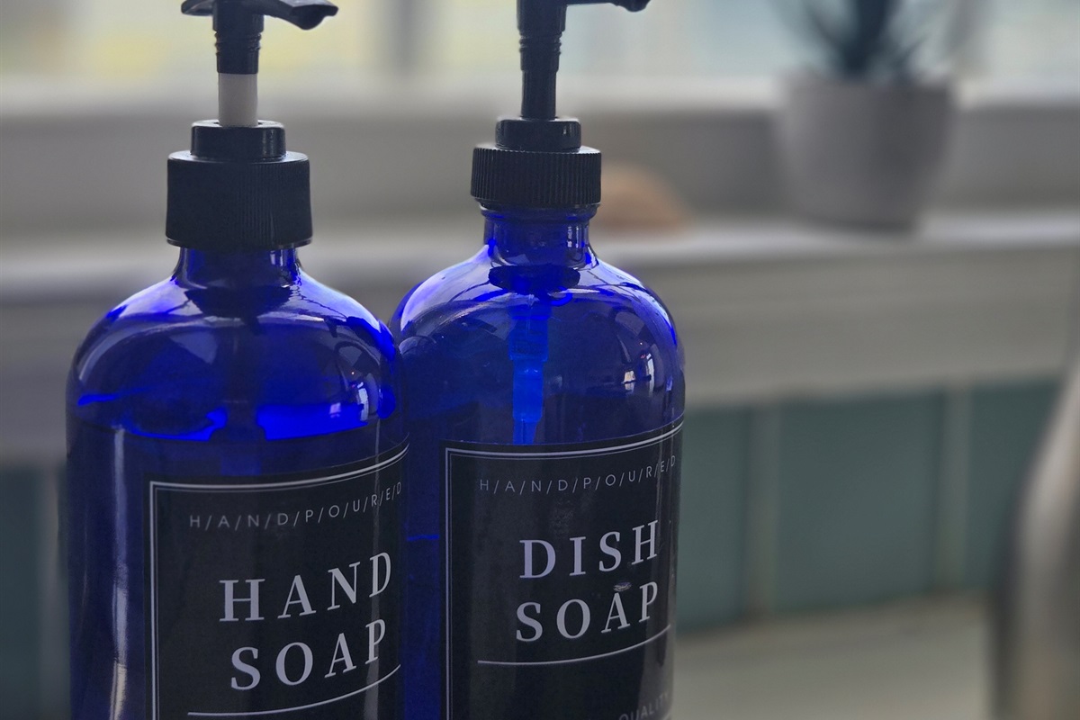Hand soap and dish soap provided