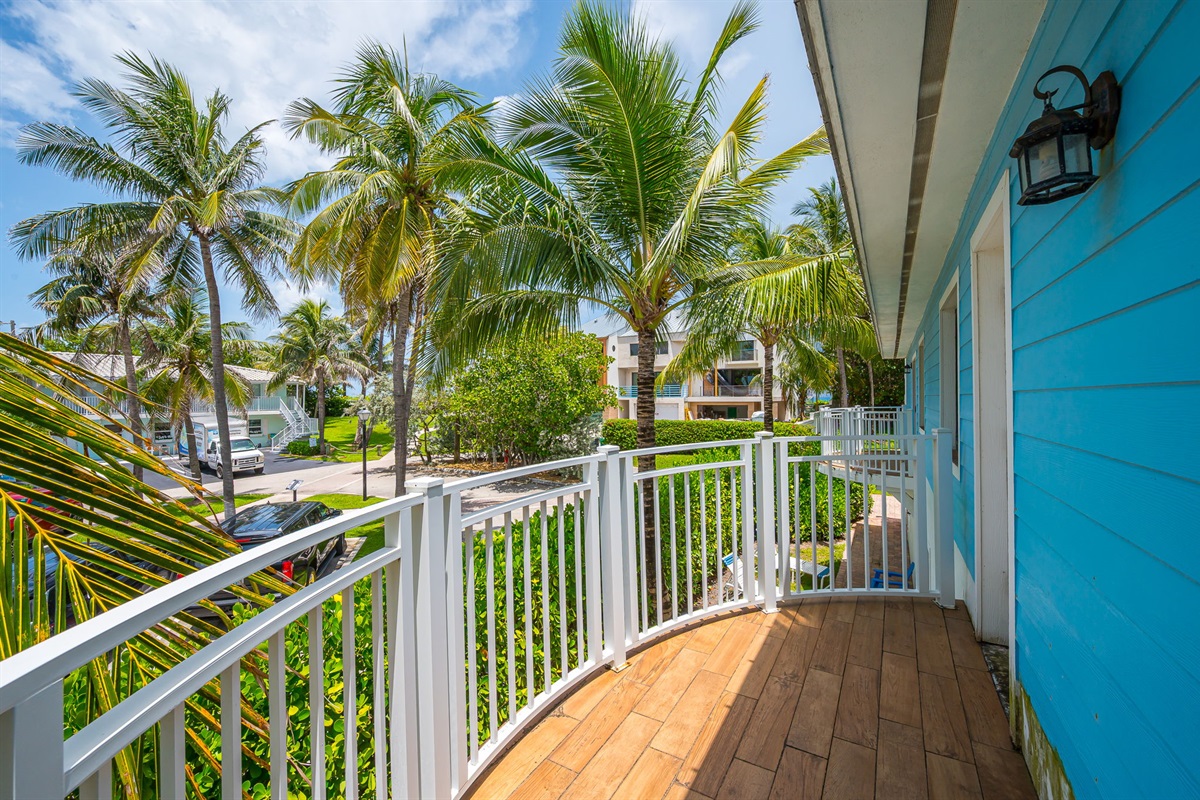 Private balcony views from the twin bedroom