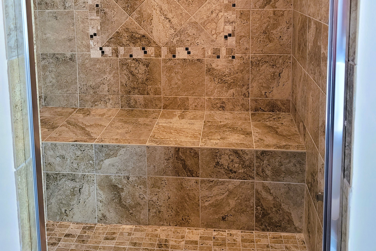 A spa-like walk-in shower with room to truly relax.
