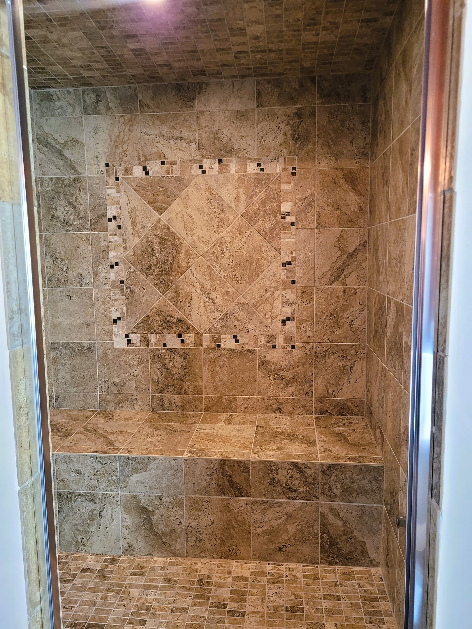 A spa-like walk-in shower with room to truly relax.