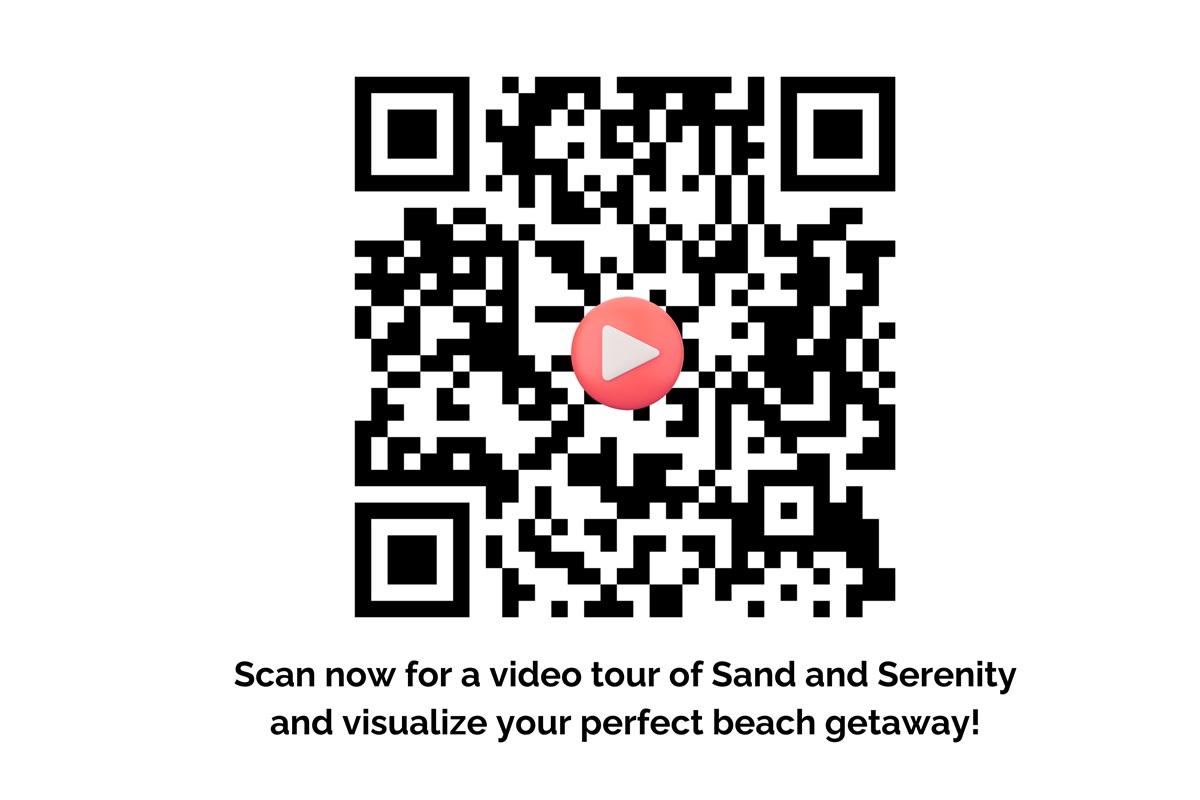 Scan this QR Code for a video walkthrough of the property to help you better visualize your perfect beach vacation!