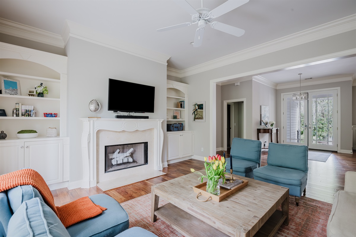 Living room, off foyer, with HDTV